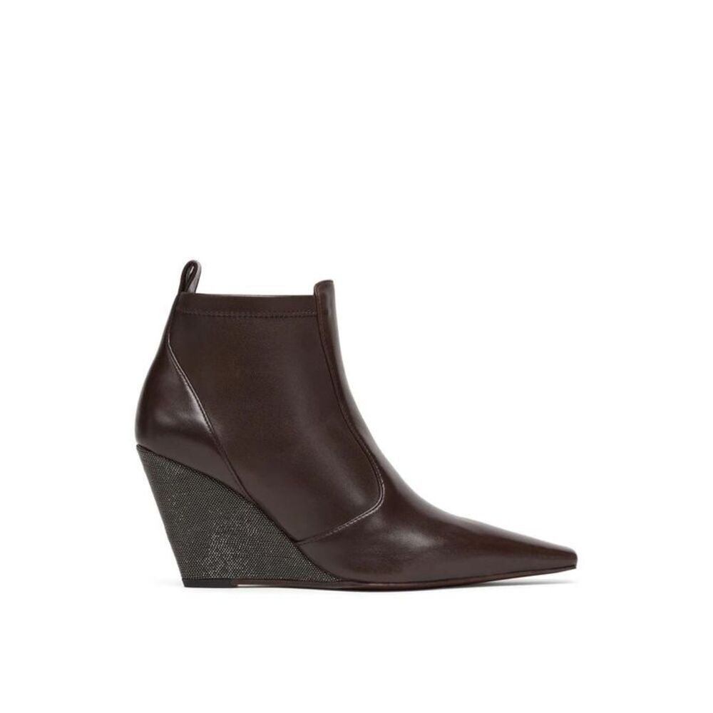 Brunello Cucinelli Brown Leather Ankle Women's Boots